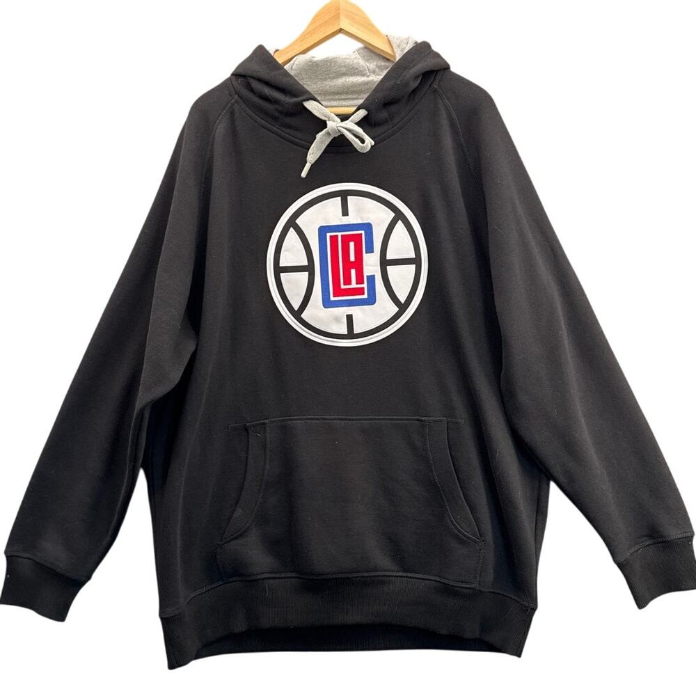 Antigua LA Clippers Team Logo Black Victory Pullover Hoodie Men 2XL